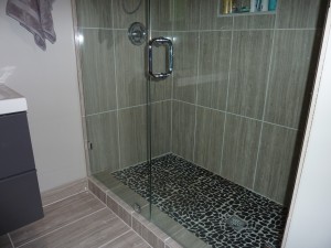 Bath tub converted to large shower